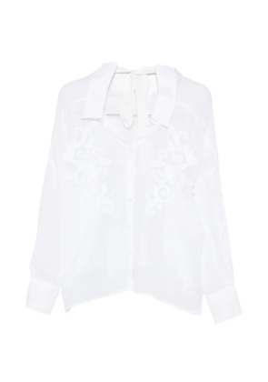 ERMANNO FIRENZE foral-embroidered shirt - White