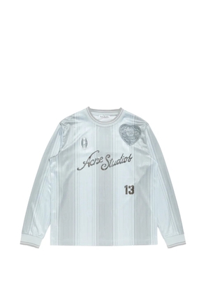 Acne Studios heart applique striped T-shirt - Blue