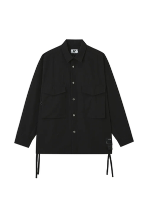 izzue tie-details patch-pocket jacket - Black