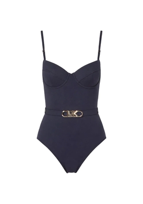 Michael Michael Kors logo-plaque swimsuit - Blue