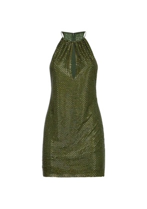 Self-Portrait rhinestone tulle dress - Green