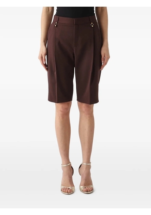 Elisabetta Franchi buttoned pleated shorts - Brown