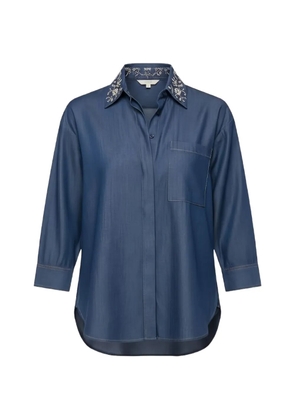 LIU JO detachable collar denim shirt - Blue
