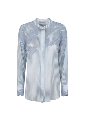 Ermanno Scervino striped lace shirt - Blue