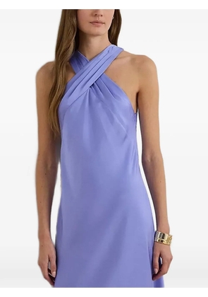 Lauren Ralph Lauren crossed halter midi dress - Blue