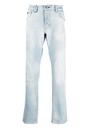 Philipp Plein Destroyed straight-leg jeans - Blue