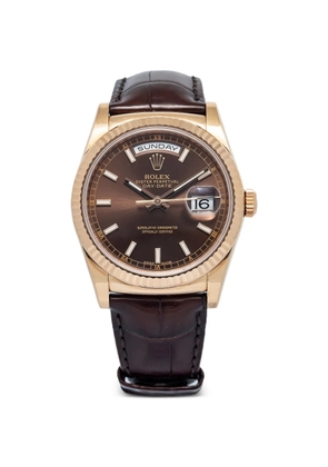 Rolex fluted day-date 36mm watch - Brown