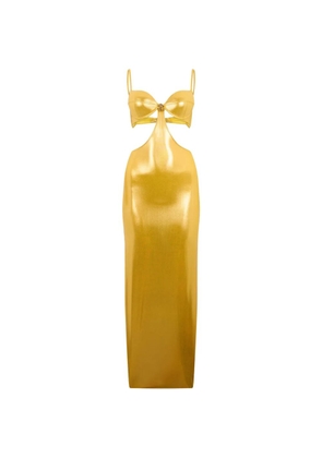 Roberto Cavalli cut-out bra midi dress - Gold