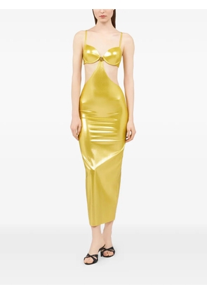 Roberto Cavalli cut-out bra midi dress - Gold