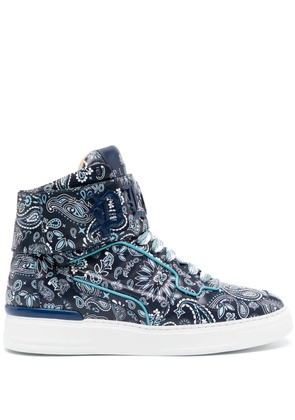 Philipp Plein paisley-print hi-top sneakers - Blue