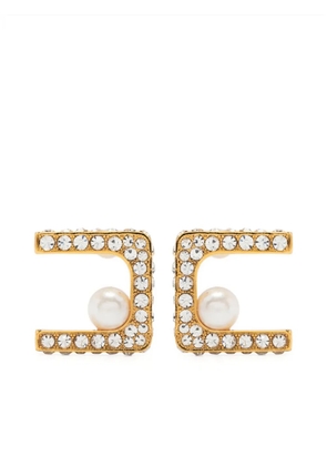 Elisabetta Franchi rhinestone-embellished pearl earrings - Gold