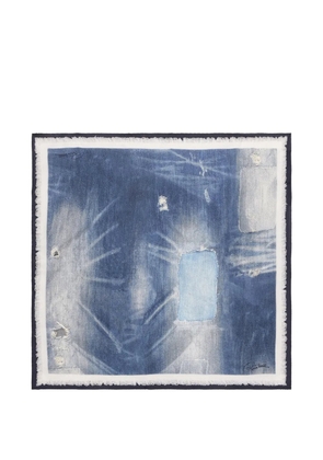 Roberto Cavalli patchwork-effect silk scarf - Blue