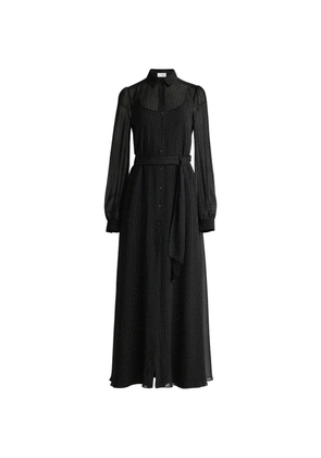 St. John dot printed silk midi dress - Black