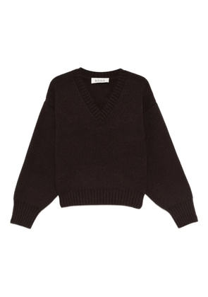 Róhe V-neck ribbed-knit jumper - Brown