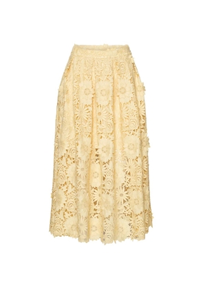 ROTATE BIRGER CHRISTENSEN 3D lace midi skirt - Neutrals