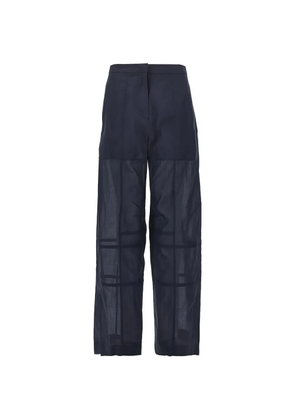 Jil Sander cotton organdy trousers - Blue