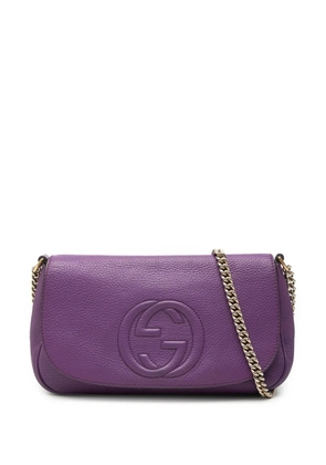 Gucci Pre-Owned 2000-2015 Medium Leather Soho Chain Flap crossbody bag - Purple