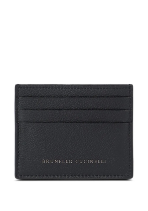 Brunello Cucinelli grained calfskin card case - Black