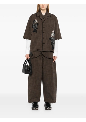 GG IN RED wid-leg trousers - Brown