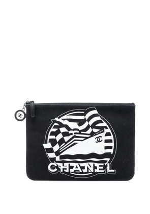 CHANEL Pre-Owned 2019 Medium Canvas La Pausa Zip O Case clutch bag - Black
