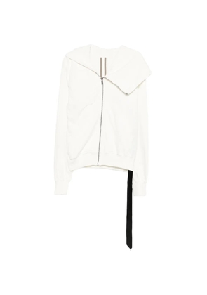 Rick Owens DRKSHDW Mountain wide collar zip-up hoodie - White
