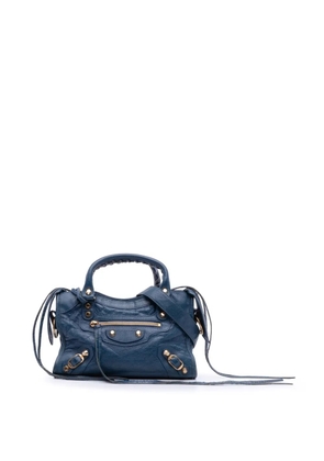 Balenciaga Pre-Owned 2017 Mini Lambskin Motocross Classic City satchel - Blue