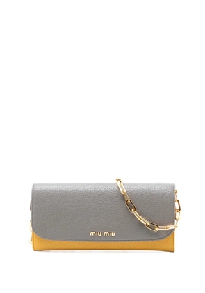 Miu Miu Pre-Owned 2010-2026 Bicolor Goatskin Madras Wallet on Chain crossbody bag - Yellow