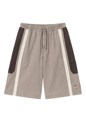 Juun.J stripe-detail drawstring shorts - Neutrals