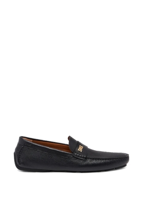 Bally buckle grained-leather loafers - Black