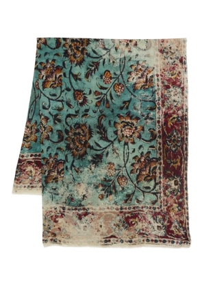 Faliero Sarti floral-patterned silk scarf - Blue