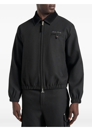 Manière De Voir Kilian ribbed-collar signature jacket - Black