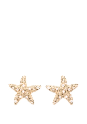 Self-Portrait sea-star earrings - Gold