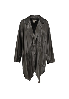 Issey Miyake Pre-Owned button leather jacket - Black