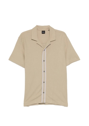 BOSS knitted button shirt - Neutrals