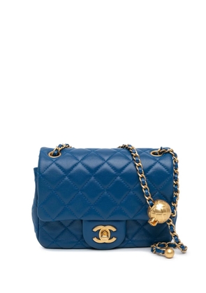 CHANEL Pre-Owned 2020 Mini Rectangular Lambskin Pearl Crush Flap crossbody bag - Blue