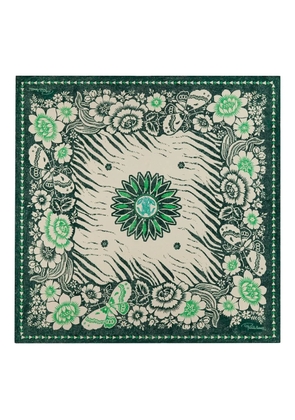Roberto Cavalli zebra mirro- monogram scarf - Green