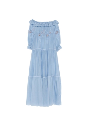 Ermanno Scervino ruffled off-shoulder dress - Blue