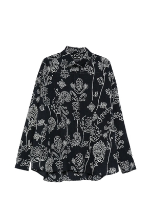 Giorgio Armani floral-pattern shirt - Black