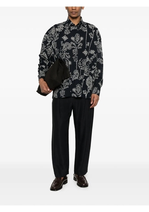Giorgio Armani floral-pattern shirt - Black