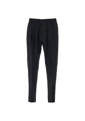 Low Brand elasticated-wasit wool trousers - Black