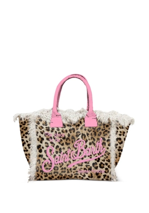 MC2 Saint Barth Vanity leopard print fringed tote bag - Neutrals