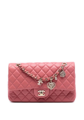 CHANEL Pre-Owned 2014 Medium Classic Lambskin Valentines Heart Charms Single Flap shoulder bag - Pink