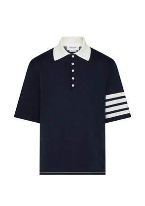 Thom Browne 4-Bar intarsia-knit polo shirt - Blue