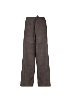 Desa 1972 tie-waist suede palazzo trousers - Brown