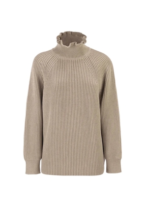 Max Mara ruffled cotton sweater - Neutrals