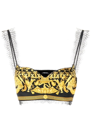 Versace baroque-print top - Black