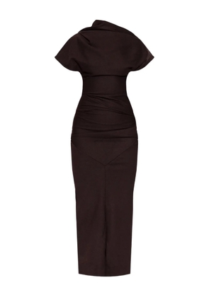 ENTIRE STUDIOS draped split midi dress - Brown