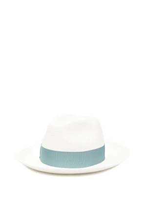 Borsalino ribbon straw hat - White
