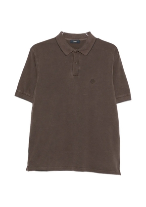 Herno logo-embroidered polo shirt - Brown