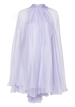 MANURÍ layered silk cocktail dress - Purple